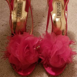Badgley Mischka Magenta Satin Heels 9m